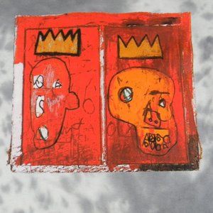 Jean-Michel Basquiat-Medium-T Shirt-Tye Dye Gray